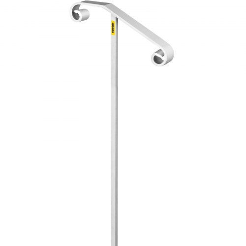 Wrought iron single post handrail for 1-2 steps, designed for in-ground mounting.