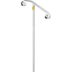 Wrought iron single post handrail for 1-2 steps, featuring a classic curled design.