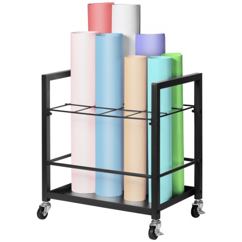 Blueprint Storage Rack 12 Slots Mobile Roll File Holder for Architectural, Blue Print Storage Organizer - Mobile Roll File Cart, Construction Plan Holders, Blueprint Cabinet with Wheels, Roll Files Storage for Office and Home