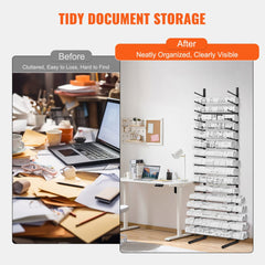 Blueprint Storage Rack Vertical Hanging Poster Display Rack 16-Tier, Blue Print Storage Organizer - Mobile Roll File Cart, Construction Plan Holders, Blueprint Cabinet with Wheels, Roll Files Storage for Office and Home