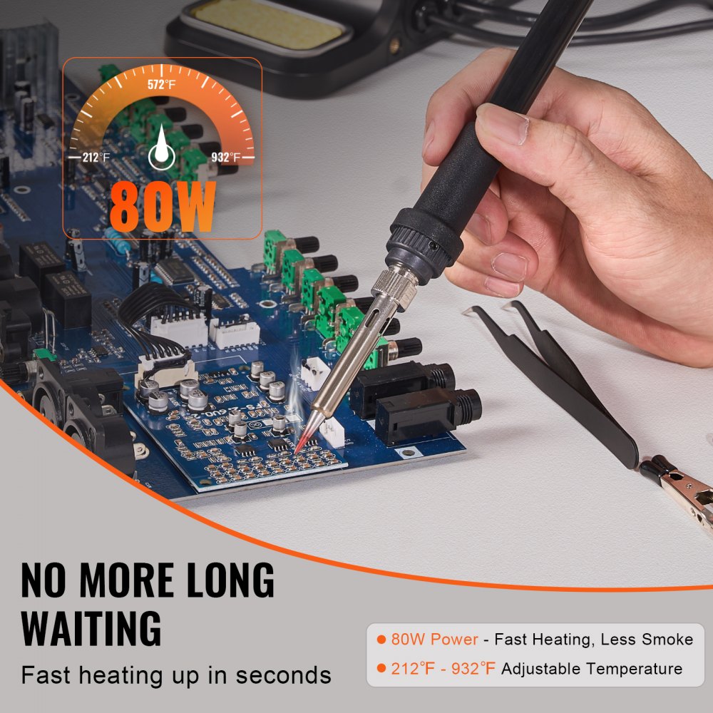 Soldering Iron Station 80W LED Display Soldering Station Kit with Helping Hands