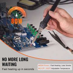 Soldering Iron Station 80W LED Display Soldering Station Kit with Helping Hands