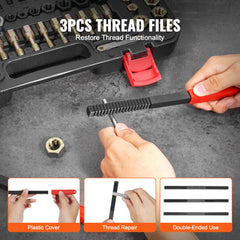 61PCS Thread Chaser Set UNC UNF Metric Thread Restorer Tool Rethreading