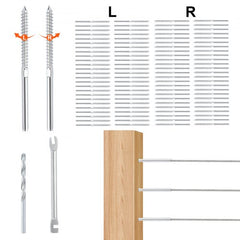 102 Pack Cable Railing Swage Threaded Stud Tension End Fitting Terminal for 1/8" Deck Cable Railing, T316 Stainless Steel, Cable Railing Tensioner 1/8" for Wood/Metal Post, Silver