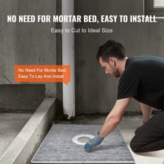 Bostome 36"x36" EPS shower pan kit with central drain and waterproof membrane for easy installation.