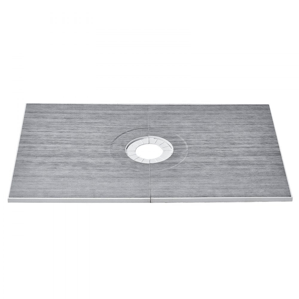 Shower Curb Kit, 60"x38" Shower Pan Kit with 6.3" Central Drain, Lightweight EPS Shower Installation Kits with 2 Waterproof Cloths, Shower Pan Slope Sticks Fit for Bathroom