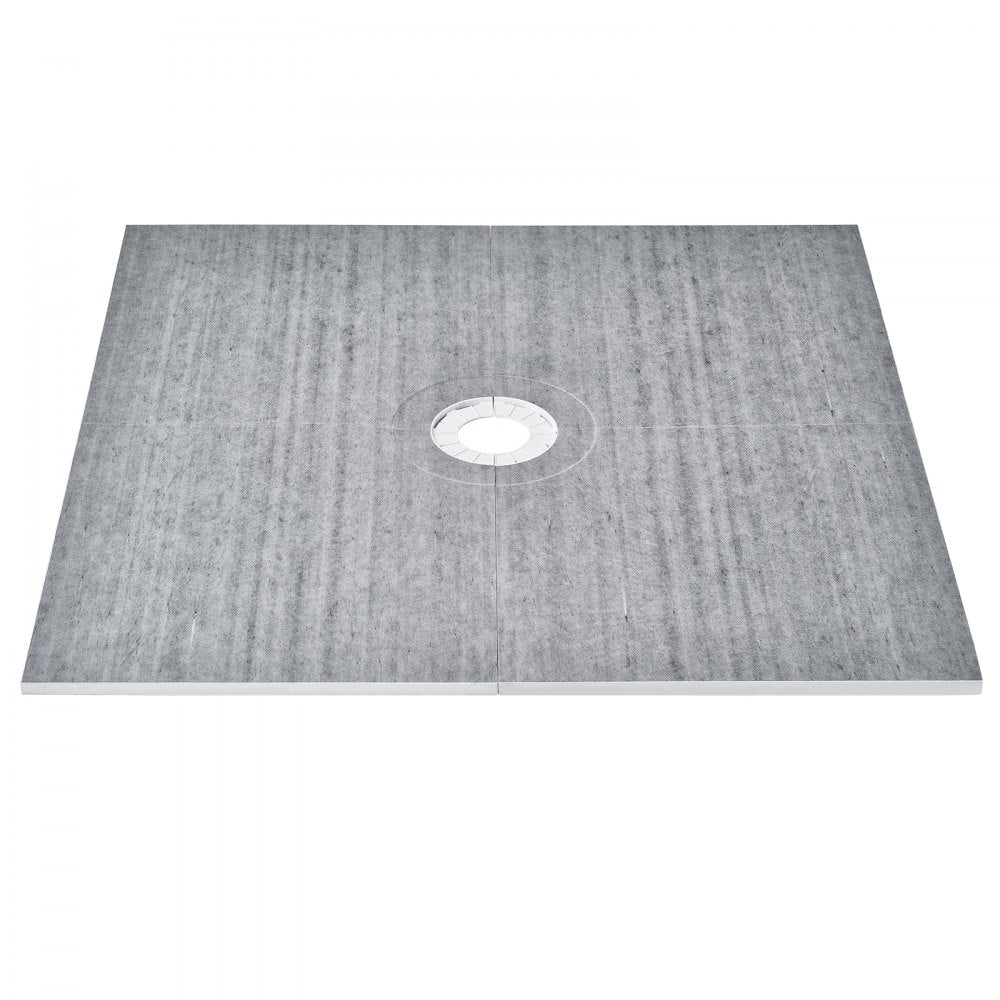 Shower Curb Kit, 72"x72" Shower Pan Kit with 6.3" Central Drain, Lightweight EPS Shower Installation Kits with 2 Waterproof Cloths, Shower Pan Slope Sticks Fit for Bathroom