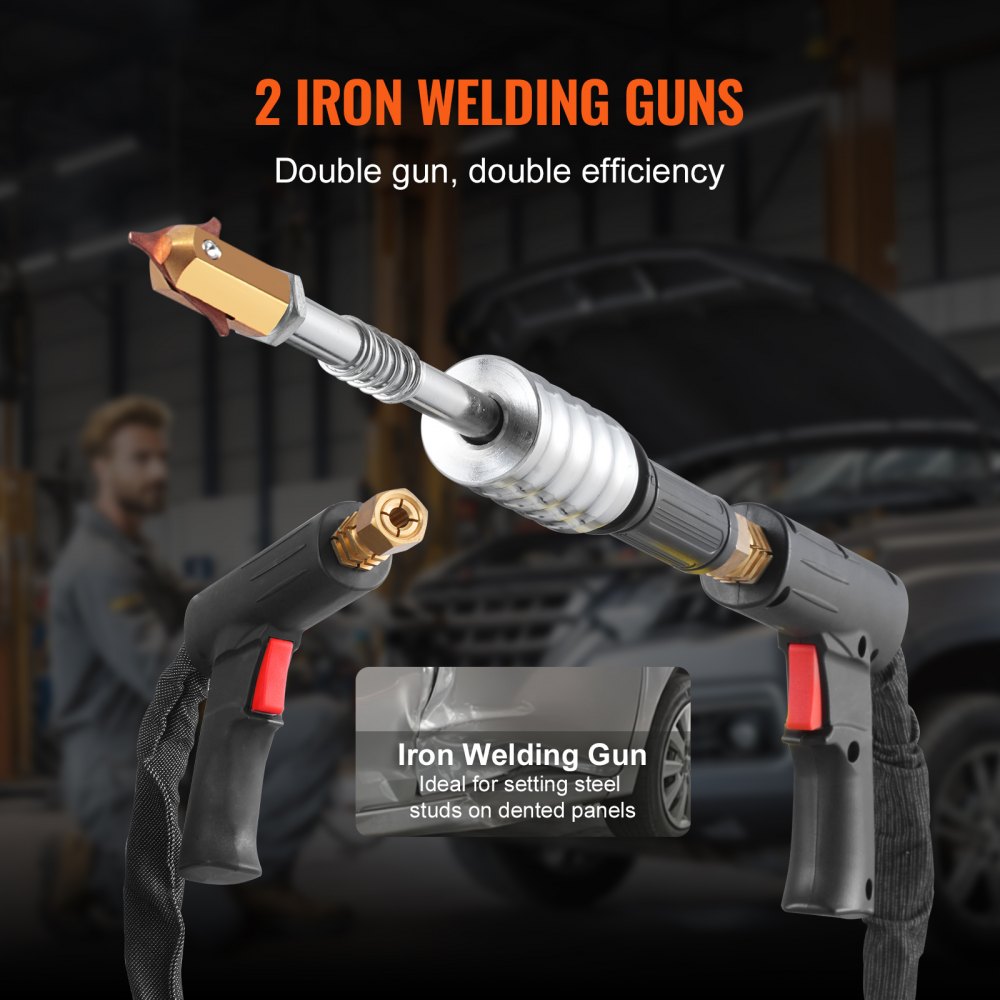 Spot Welder Dent Puller 3KW Stud Welder Dent Repair Kit with 2 Welding Gun