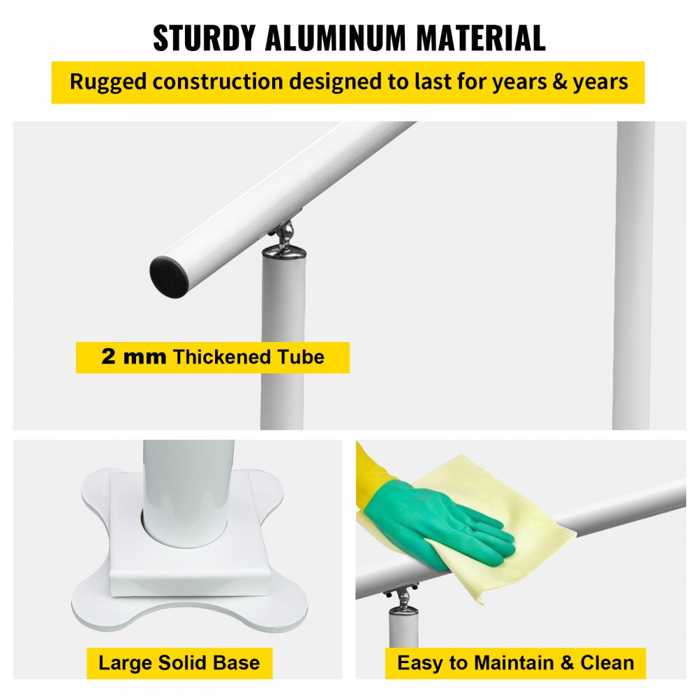 White aluminum handrail designed for outdoor stairs with adjustable angle for 1-3 steps.