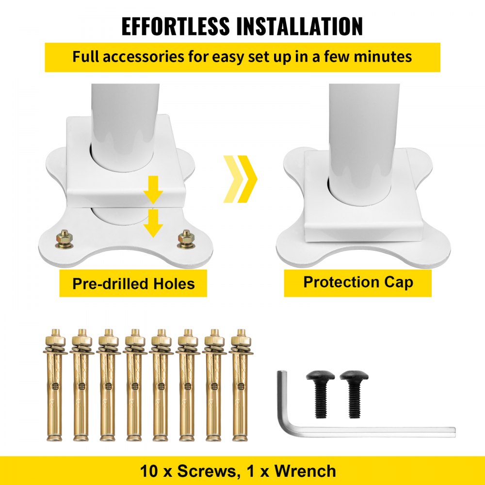 White aluminum handrail designed for 1-3 outdoor steps with adjustable angle for secure fit.
