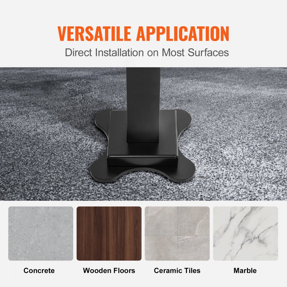 Black aluminum outdoor stair handrail adjustable for 3-4 steps with sturdy construction.