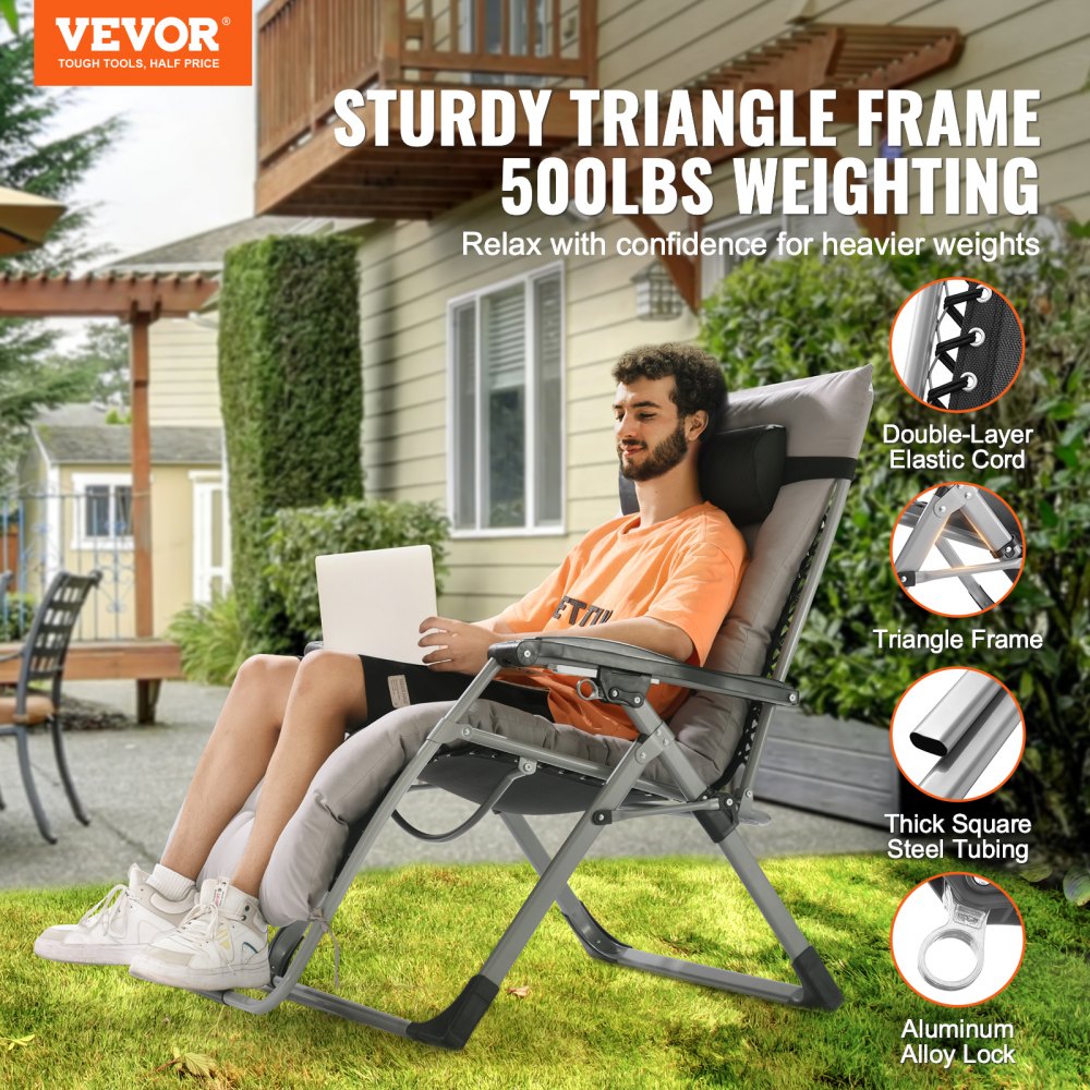 Zero Gravity Chair 33" Zero Gravity Recliner Lounge Chair Indoor & Outdoor