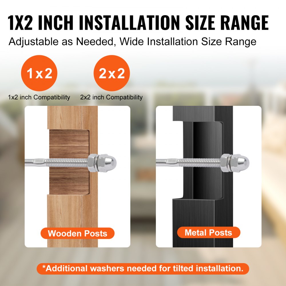 51 Pack Cable Railing Swage Threaded Stud Tension End Fitting Terminal for 1/8" Deck Cable Railing, T316 Stainless Steel, Cable Railing Tensioner 1/8" for Wood/Metal Post, Silver