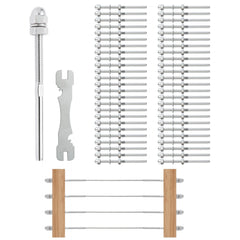 51 Pack Cable Railing Swage Threaded Stud Tension End Fitting Terminal for 1/8" Deck Cable Railing, T316 Stainless Steel, Cable Railing Tensioner 1/8" for Wood/Metal Post, Silver