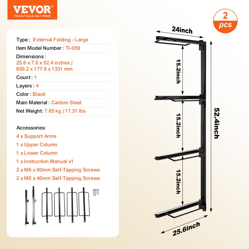 Four-tier wall mount saddle rack made of carbon steel for Western and English saddles.