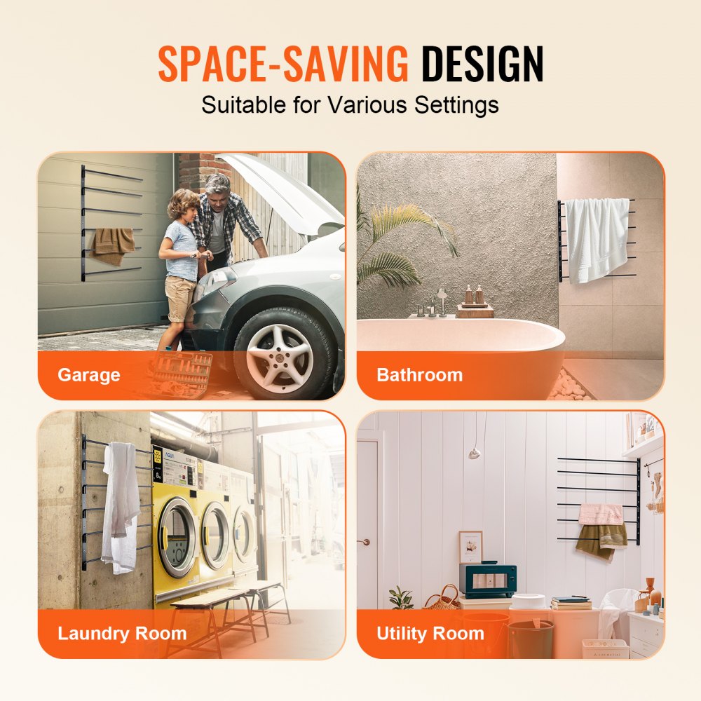 Wall-mounted 6-tier saddle rack with a rotating design for easy access and space-saving features.