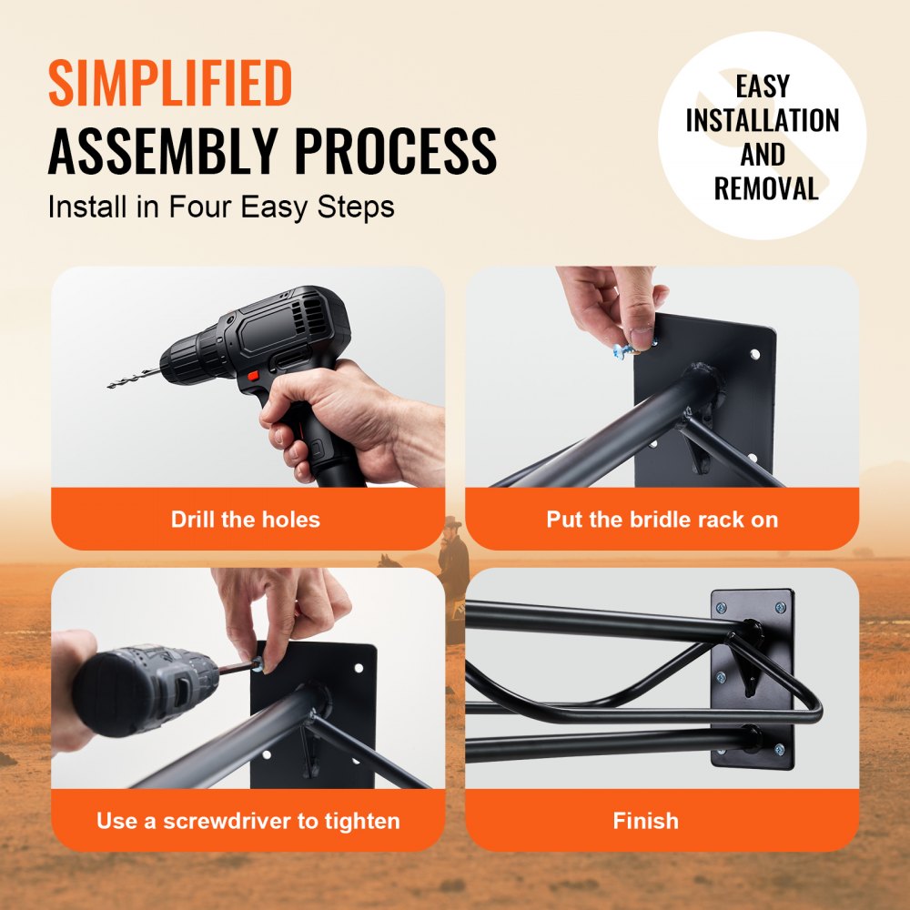 Black wall-mounted carbon steel saddle rack with pad bar, designed for saddle and tack storage.