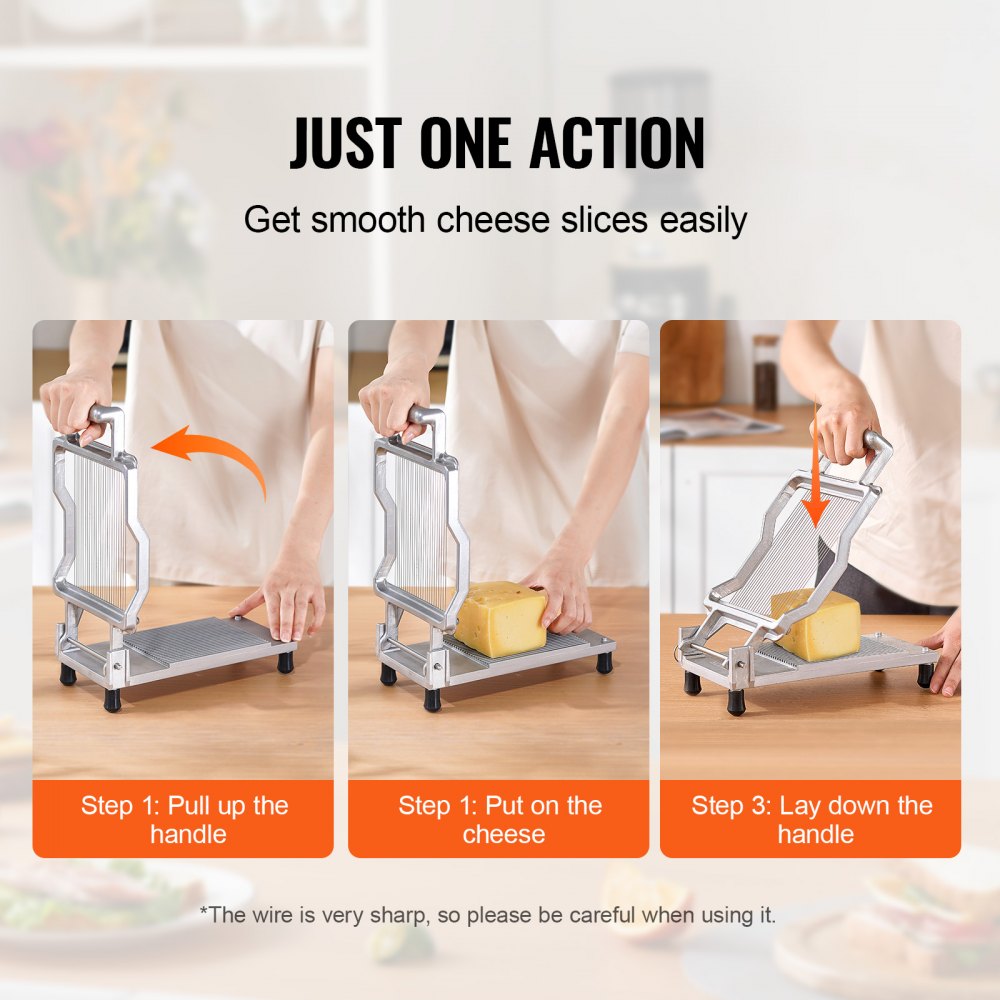 Cheese Cutter with Wire Cheeser Butter Cutting 0.2" Ultra-Thin Cheese Slicer