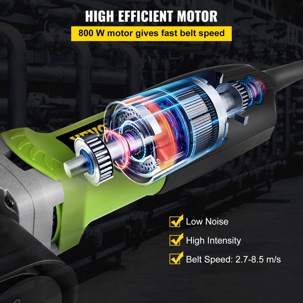 7-inch pipe tube polisher sander with 800W motor and 6-speed adjustable control.