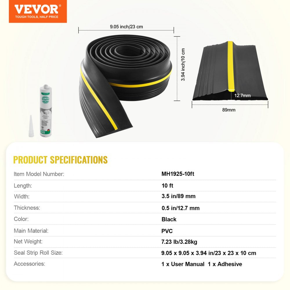 Garage Door Threshold Seal Strip 10 FT Universal Bottom Waterproof PVC