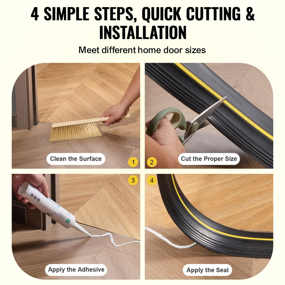 Garage Door Threshold Seal Strip 16.5 FT Universal Bottom Waterproof PVC