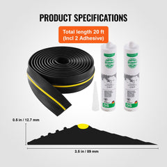 Garage Door Threshold and Bottom Seals Kit 20 FT Universal Waterproof PVC