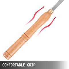 Four-piece wood turning tool set with beech handles and replaceable carbide cutters.