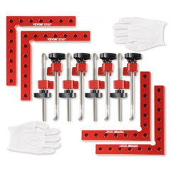90 Degree Positioning Squares, 5.5" x 5.5" Right Angle Clamps for Woodworking, Aluminum Alloy Corner Clamping Squares for Boxes Cabinets Drawers, 4 Pack