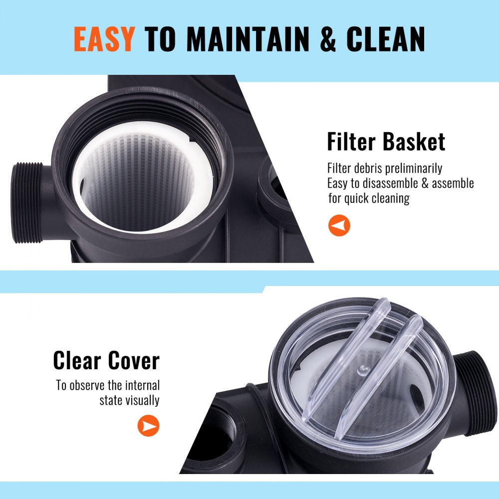 Sand Filter Pump for Above Ground Pools, 16-inch, 3500 GPH, 1 HP Swimming Pool Pumps System & Filters Combo Set with 6-Way Multi-Port Valve and Strainer Basket, for Domestic and Commercial Pools