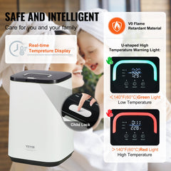White Bostome 20L towel warmer bucket with LED temperature display, child lock, and safety lights.