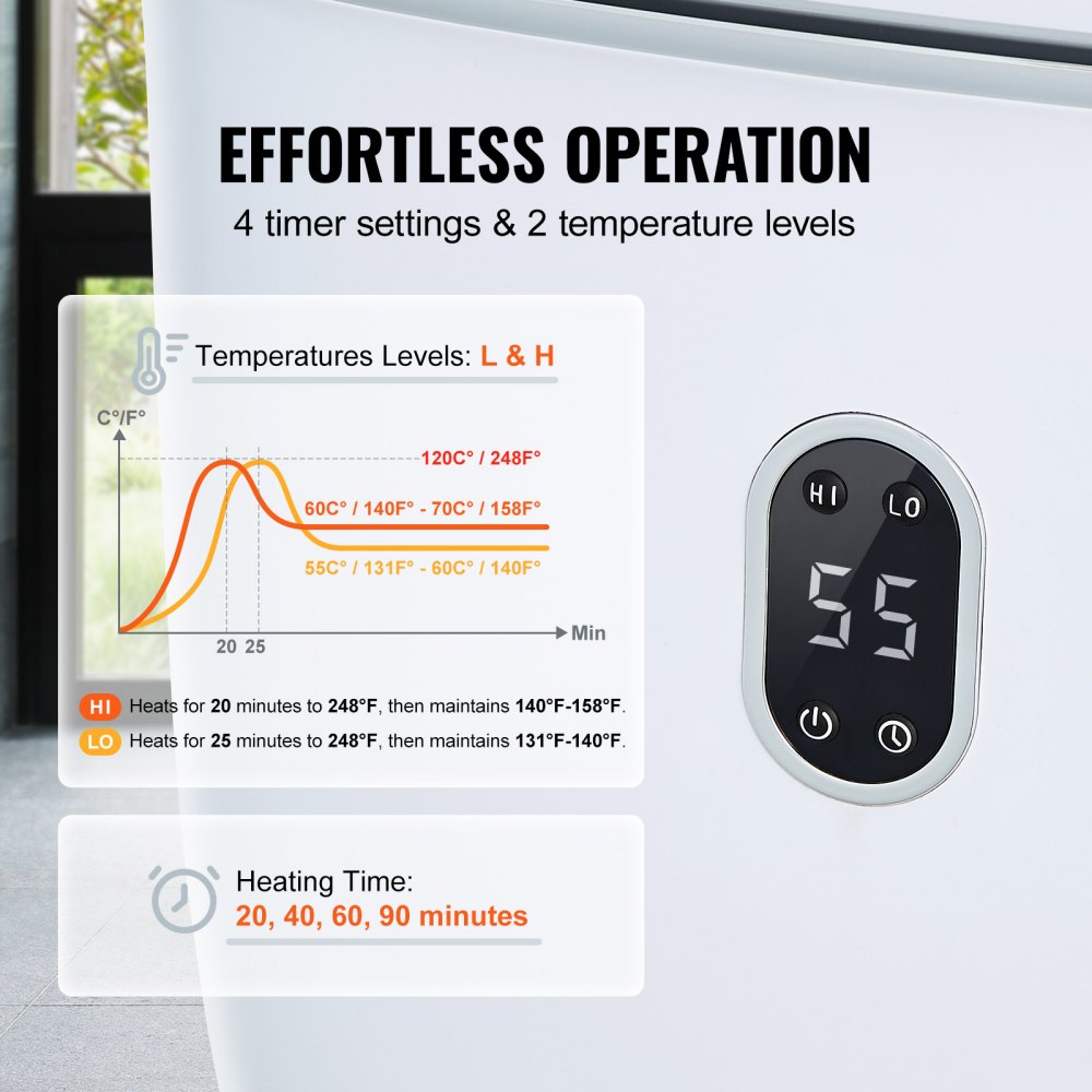 Bostome 25L towel warmer bucket with two heating modes and auto shut-off features.