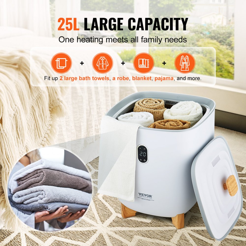 Bostome 25L towel warmer bucket with two heating modes and a large capacity for towels.