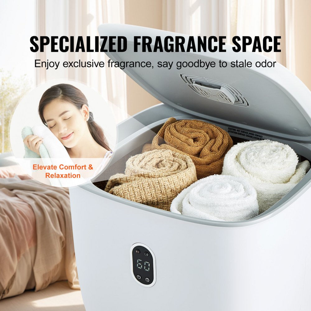 Bostome 25L towel warmer bucket with two heating modes and auto shut-off features.