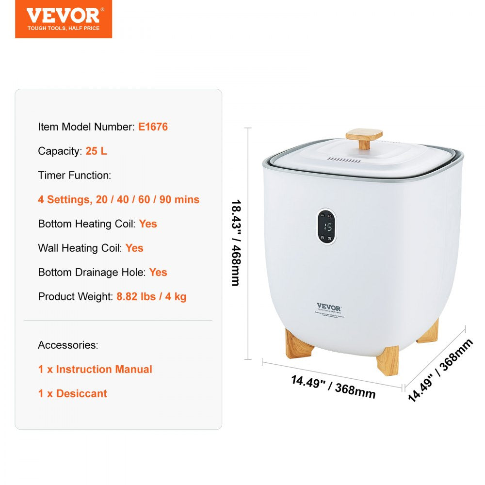 Bostome 25L towel warmer bucket with two heating modes and auto shut-off feature.