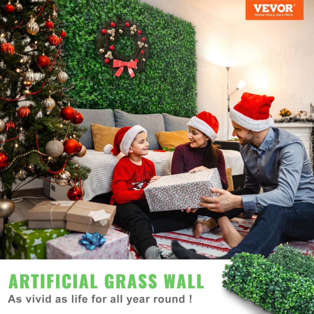 12PCS 24"x16" Grass Wall Panels for 32 SQ Feet, Boxwood Hedge Wall Panels, Artificial Grass Backdrop Wall 1.6", Privacy Hedge Screen UV Protected for Outdoor Indoor Garden Fence Backyard
