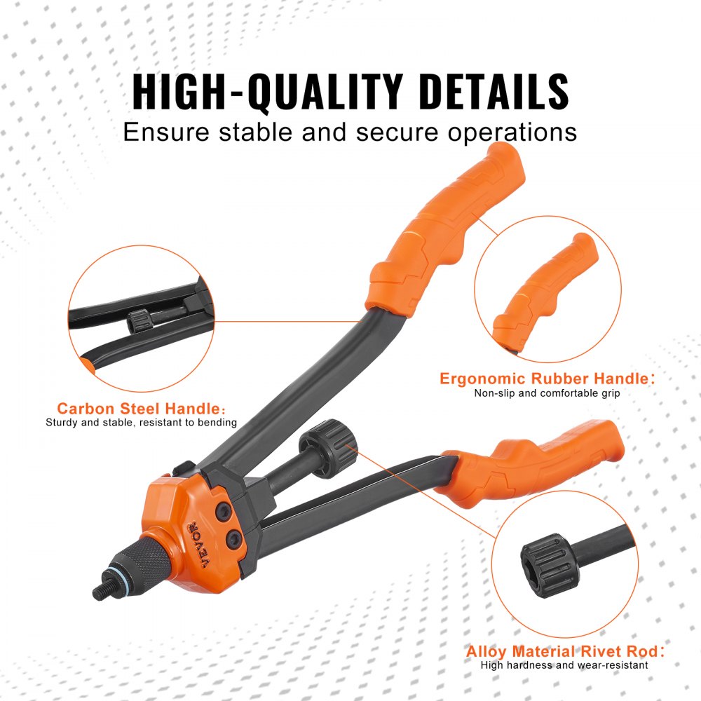 16" Rivet Nut Tool, Labor-Saving Rivnut Tool Kit with 13PCS Metric & SAE Mandrels, 186PCS Rivet Nuts,M3, M4, M5, M6, M8, M10, M12, 1/4-20, 5/16-18, 3/8-16,1/2-13, 8-32, 10-24 With Carrying Case