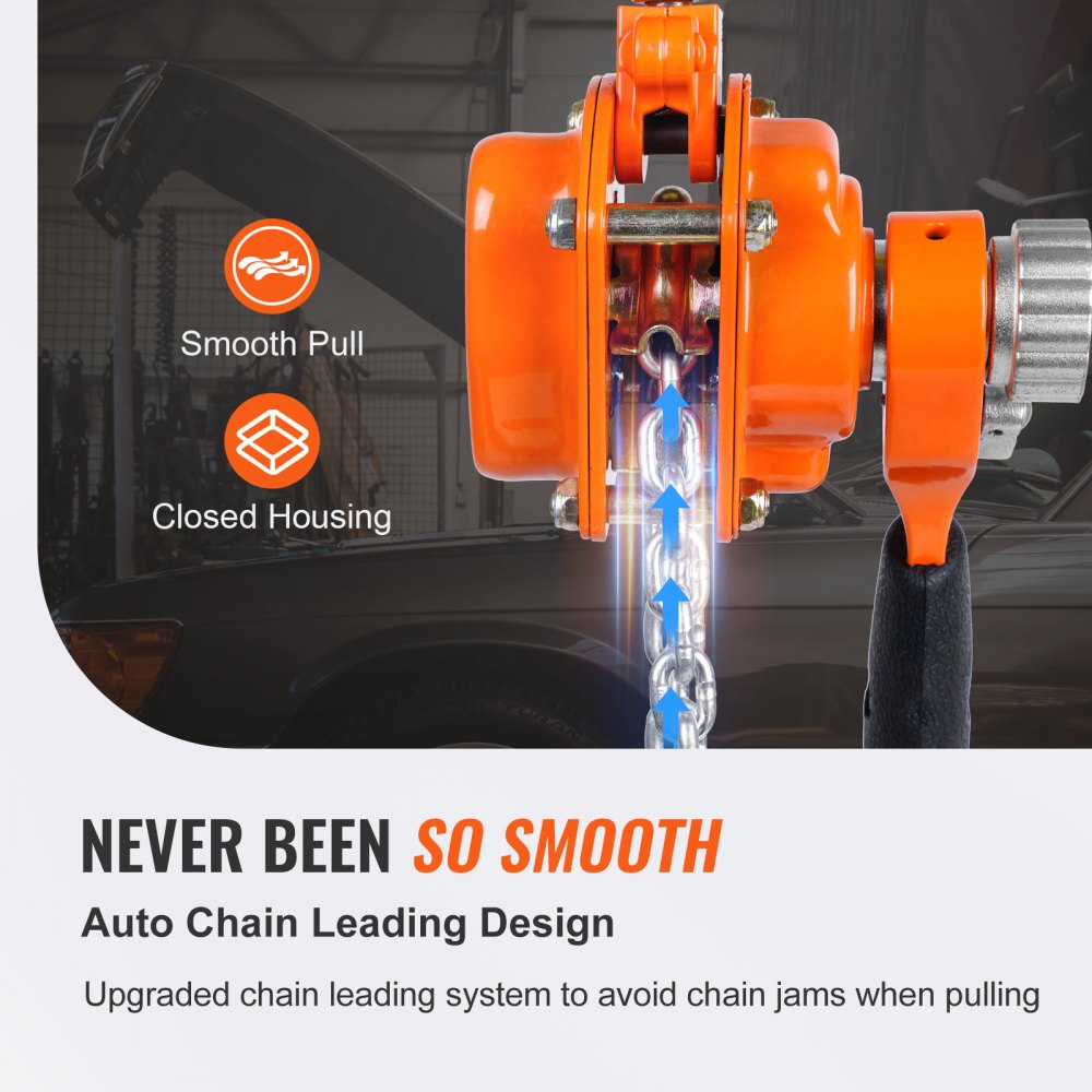 Manual Lever Chain Hoist, 1/4 Ton 550 lbs Capacity 10 FT Come Along, G80 Galvanized Carbon Steel with Weston Double-Pawl Brake, Auto Chain Leading & 360° Rotation Hook, for Garage Factory Dock