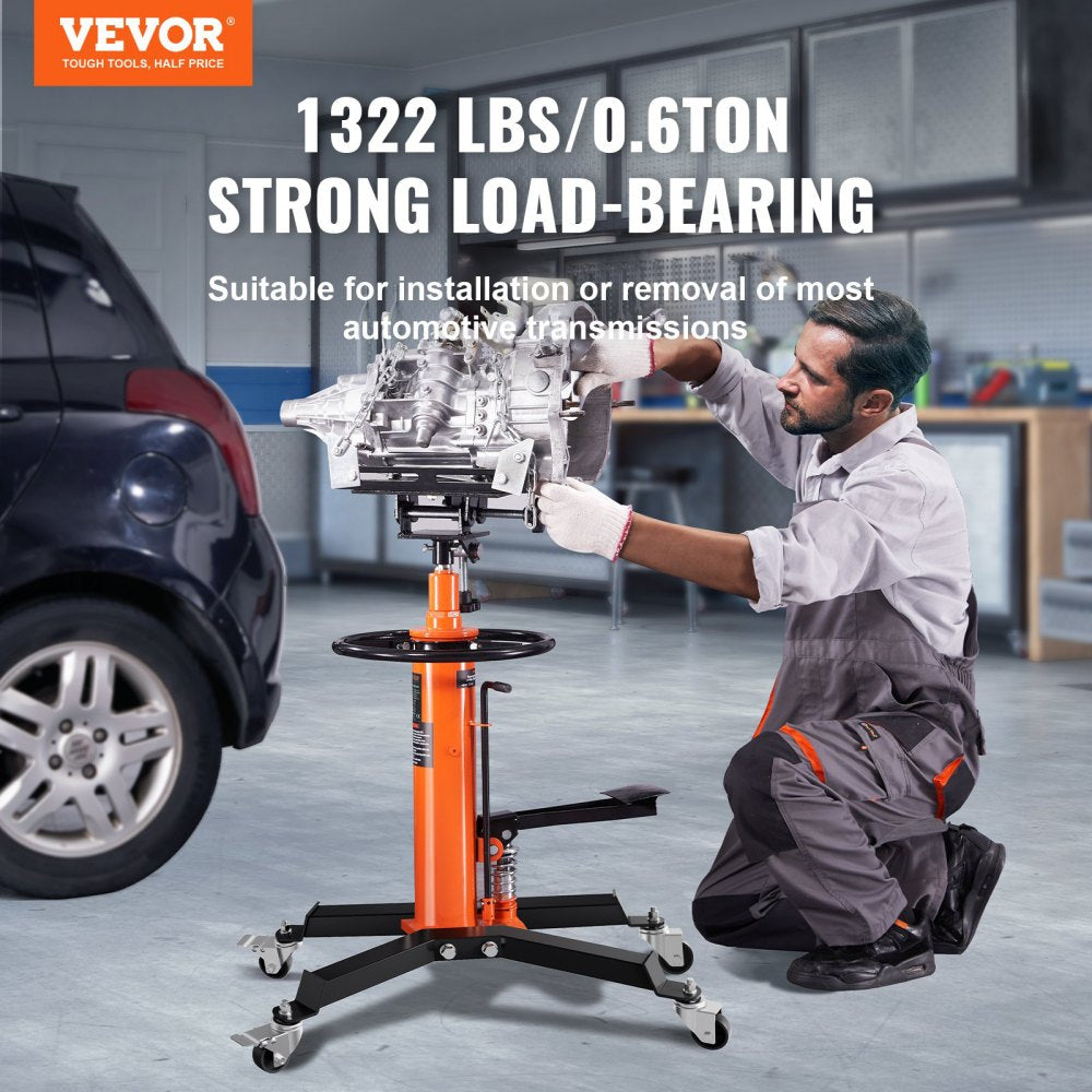 Hydraulic Transmission Jack 1322 lbs 360° Swivel Wheels For Car Lift