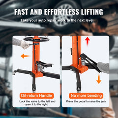 Hydraulic Transmission Jack 1322 lbs 360° Swivel Wheels For Car Lift