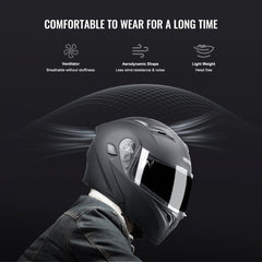Unmasked Motorcycle Helmet Motocross Helmet with Bluetooth Communication