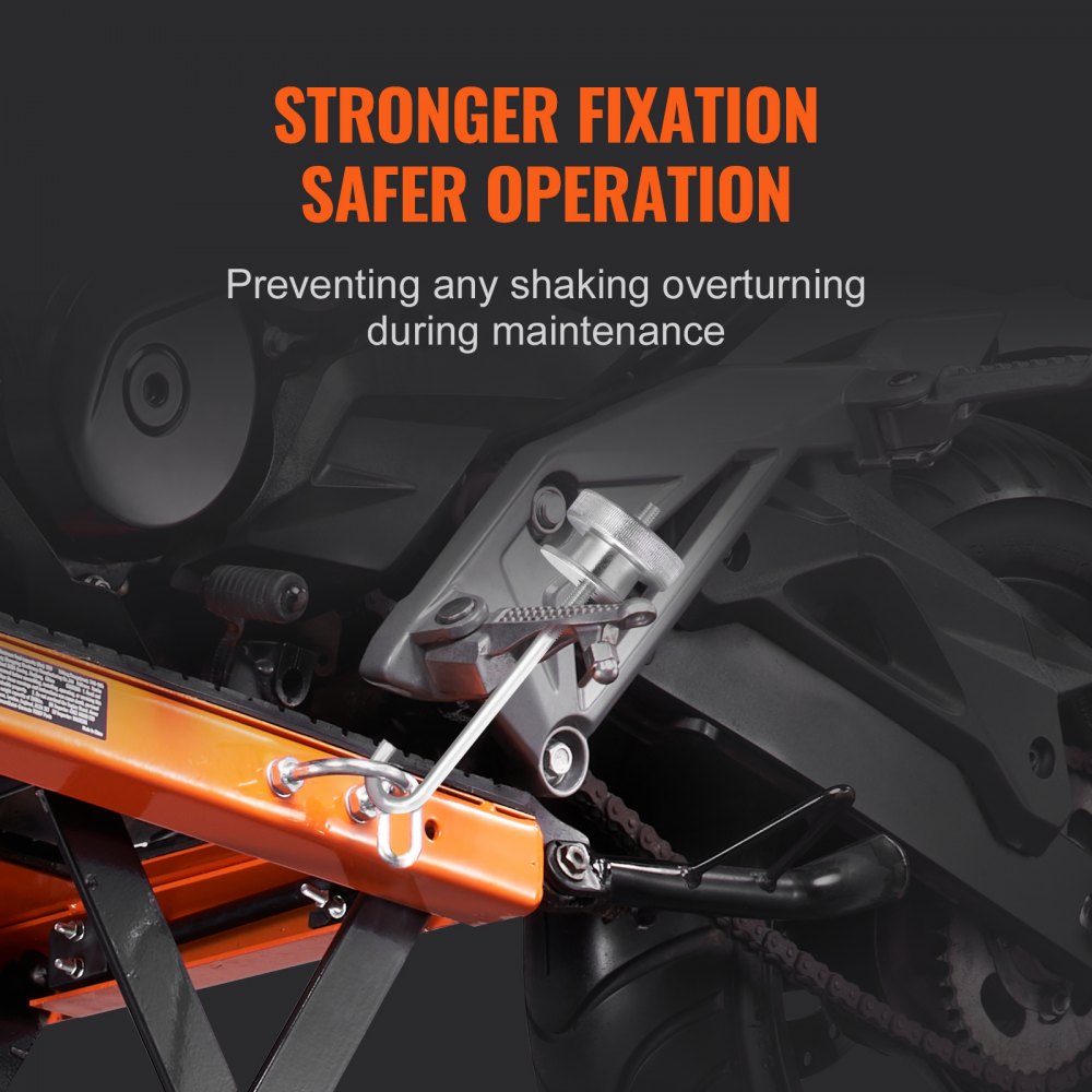 Hydraulic Motorcycle Lift Table, 350 LBS Capacity Motorcycle Scissor Jack Lift with Wide Deck, J-hooks, 4 Wheels, Hydraulic Foot-Operated Jack Stand for ATV Dirt Bikes