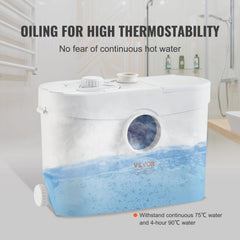 Macerator Pump, 700W, 9600 L/h Flow, 32.8 ft/10 m Head, Macerator Sewerage Sump Pump with 3 Water Inlets for Toilet, Basement, Kitchen, Sink, Shower, Bathtub Waste Water Disposal Upflush Machine