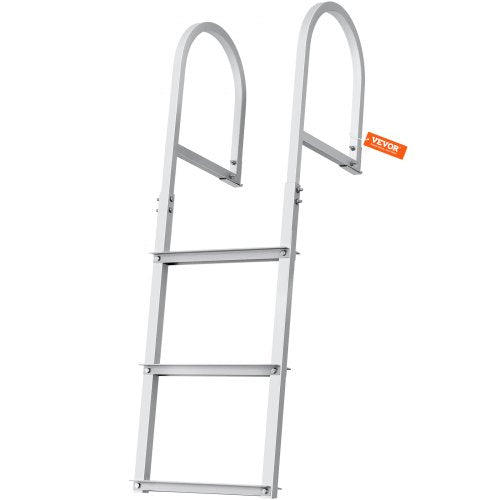 Dock Ladder, Removable 3 Steps, 500 lbs Load Capacity, Aluminum Alloy Pontoon Boat Ladder with 3.1`` Wide Step & Nonslip Rubber Mat, Easy to Install for Ship/Lake/Pool/Marine Boarding