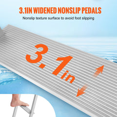 Dock Ladder, Removable 3 Steps, 500 lbs Load Capacity, Aluminum Alloy Pontoon Boat Ladder with 3.1`` Wide Step & Nonslip Rubber Mat, Easy to Install for Ship/Lake/Pool/Marine Boarding