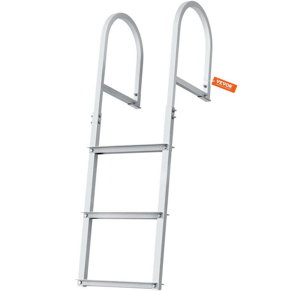 Dock Ladder, Removable 3 Steps, 500 lbs Load Capacity, Aluminum Alloy Pontoon Boat Ladder with 3.1`` Wide Step & Nonslip Rubber Mat, Easy to Install for Ship/Lake/Pool/Marine Boarding