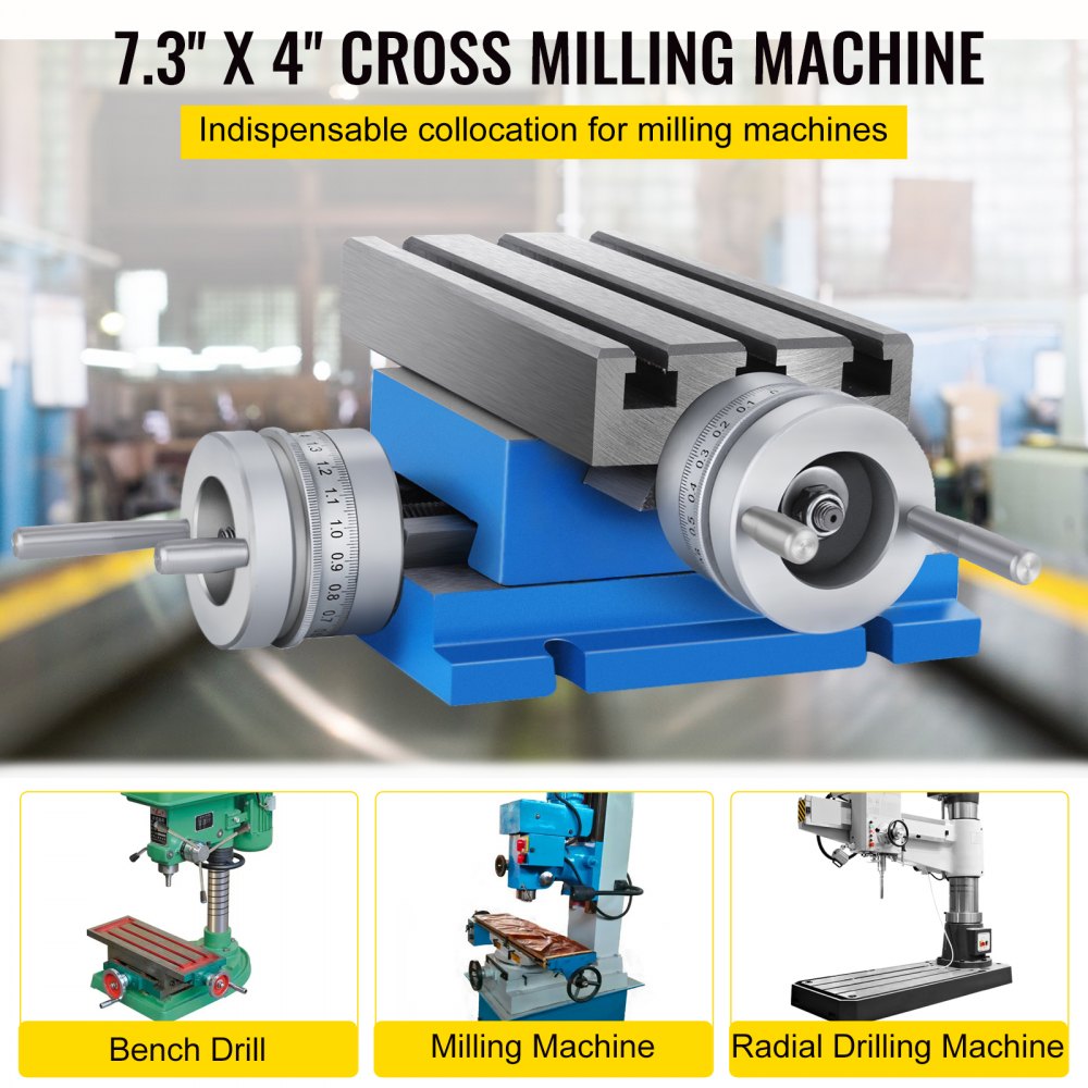 Bostome milling machine cross slide work table with precision scales and T-shaped grooves.