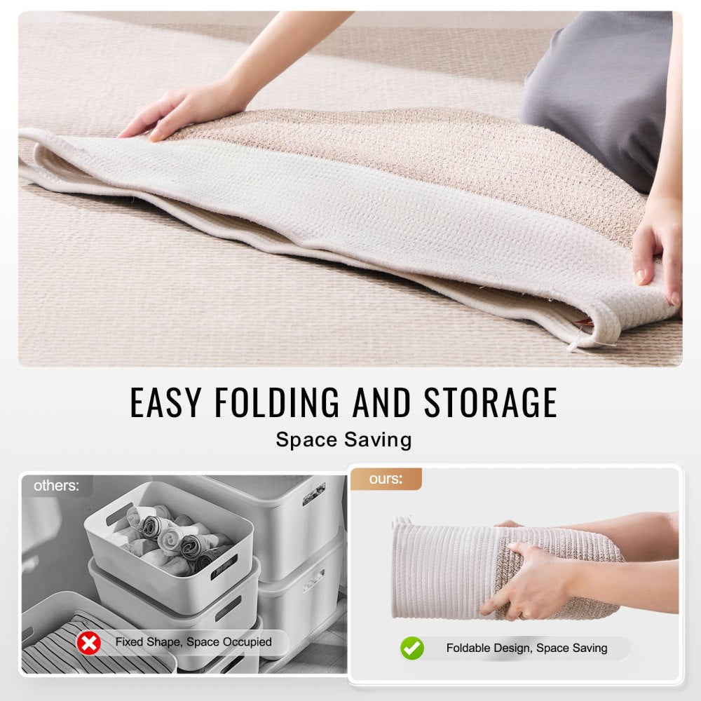 Cotton Rope Storage Basket 87L Woven Blanket Basket 20 x 20 x 14 in