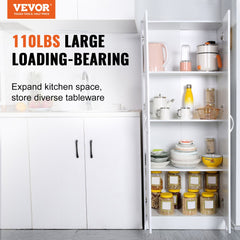 Kitchen Pantry Cabinet 60" Tall Food Pantry Storage Cabinet 110LB Loading