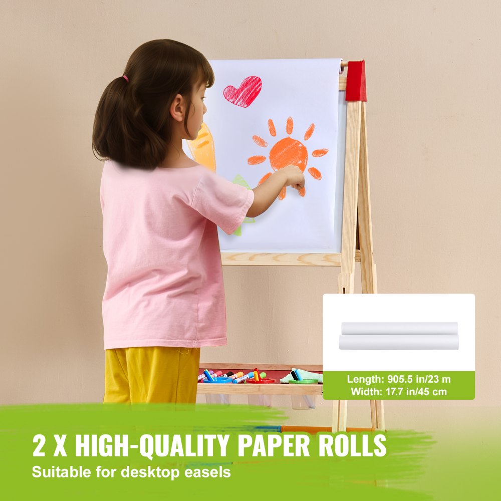 Easel Accessory Set Chalk & Markers & Paper Rolls 32PCS for Standing Easel
