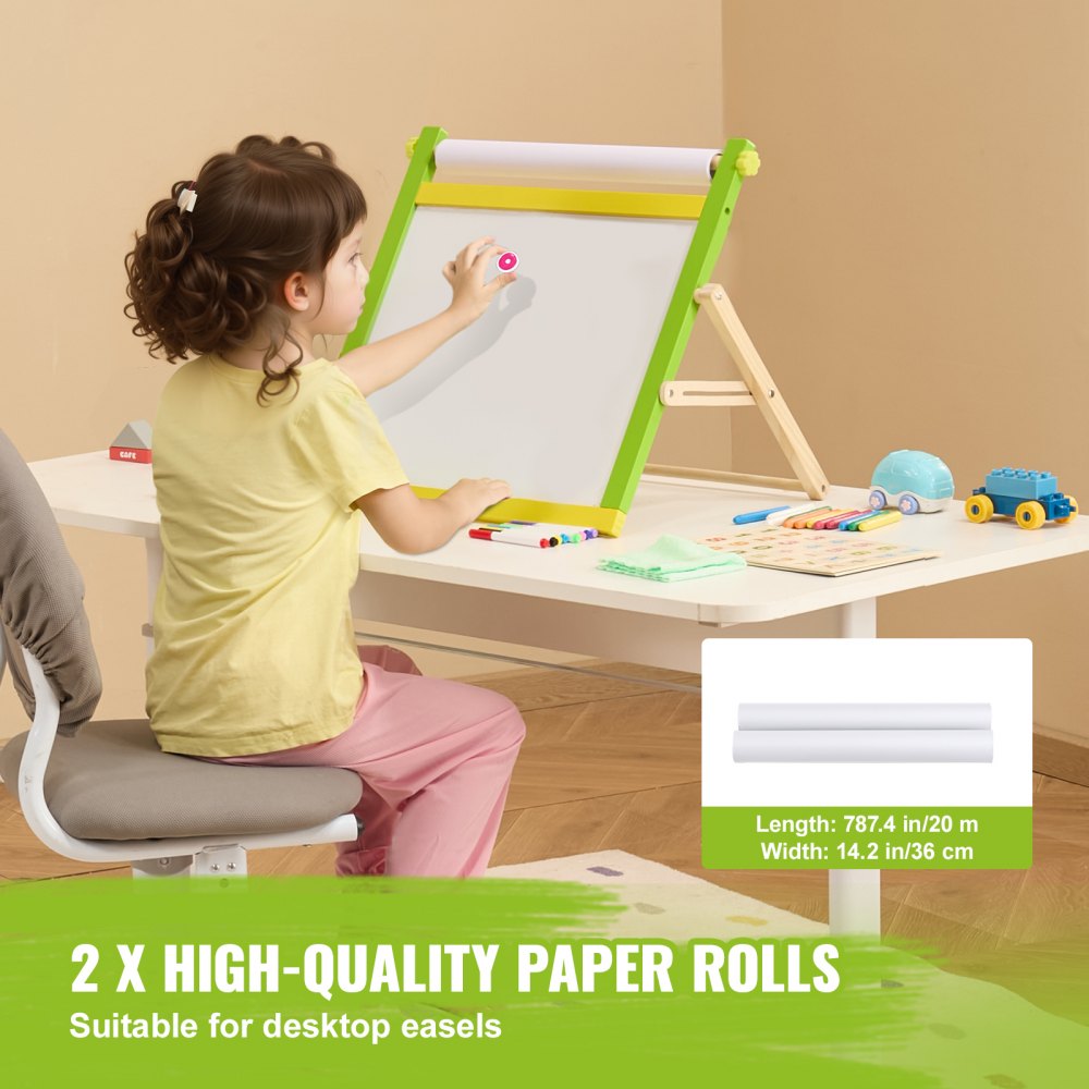 Easel Accessory Set Chalk & Markers & Paper Rolls 32PCS for Tabletop Easel
